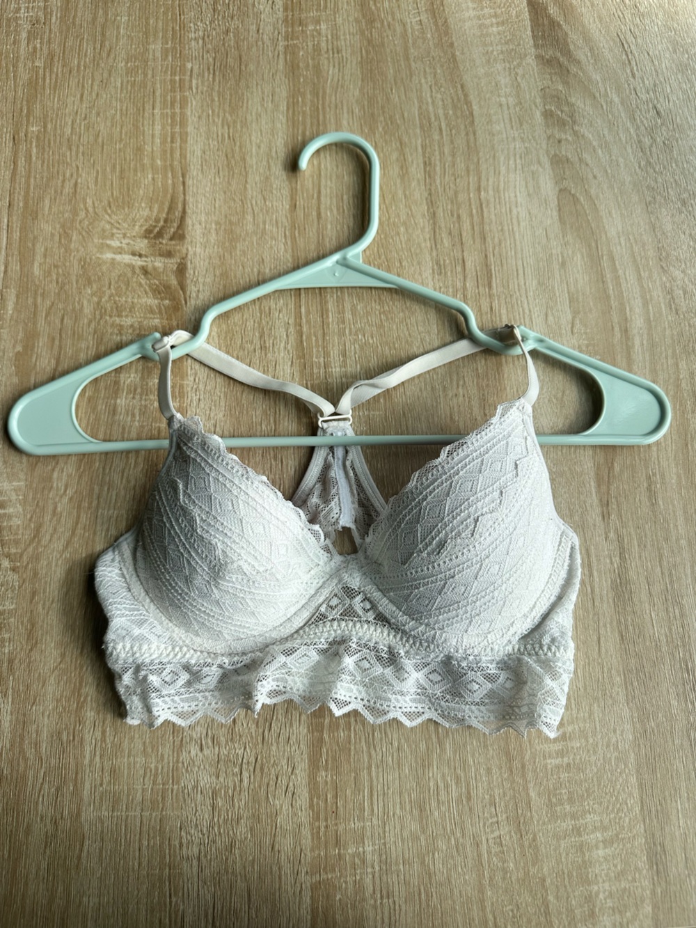 PINK Victoria's Secret Ivory Lace Bralette with Racerback